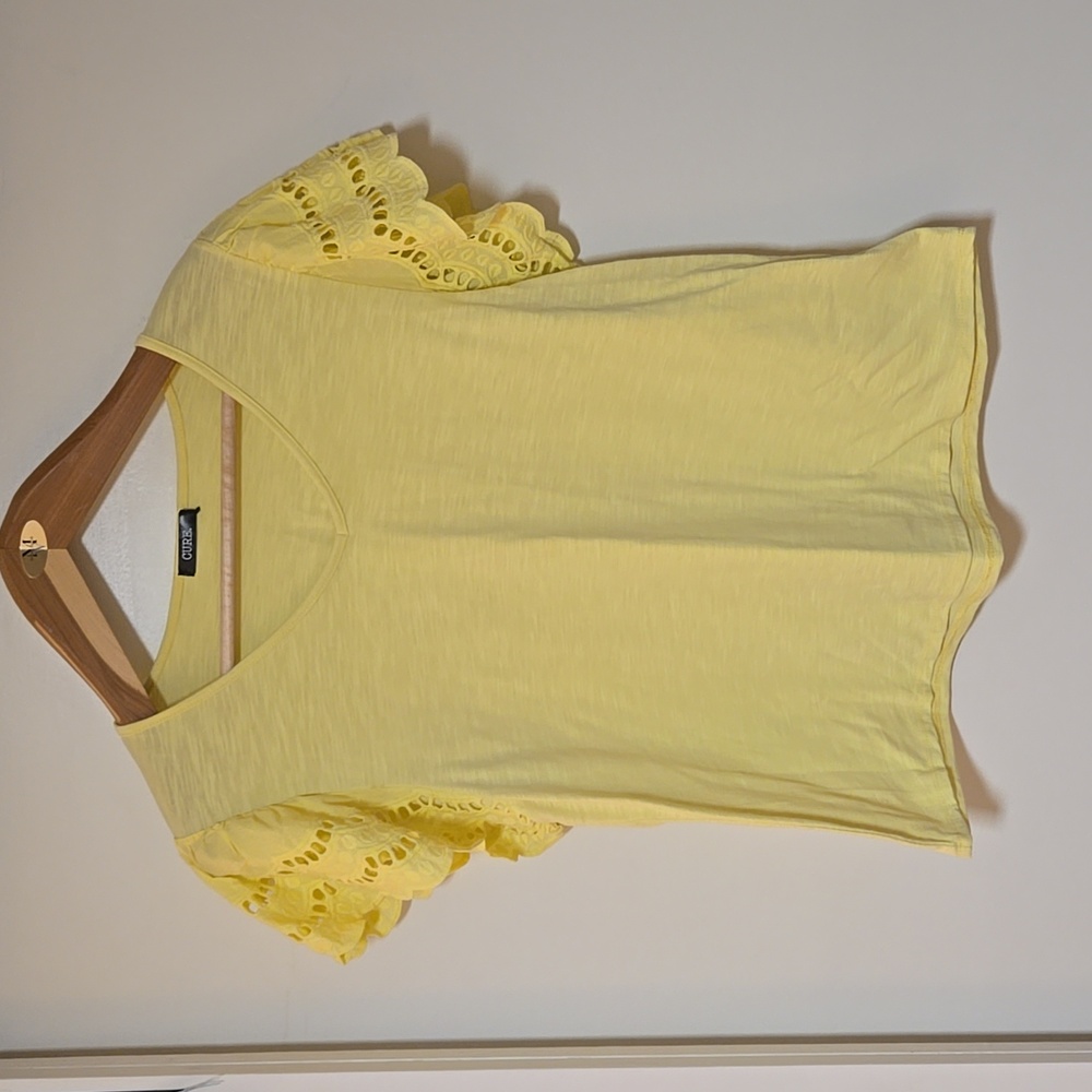 NWOT Cure Light Yellow Dressy Top